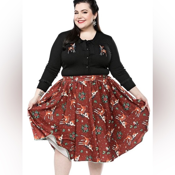 Sourpuss Dresses & Skirts - Sourpuss Deer Me Reindeer Christmas Holiday Skirt